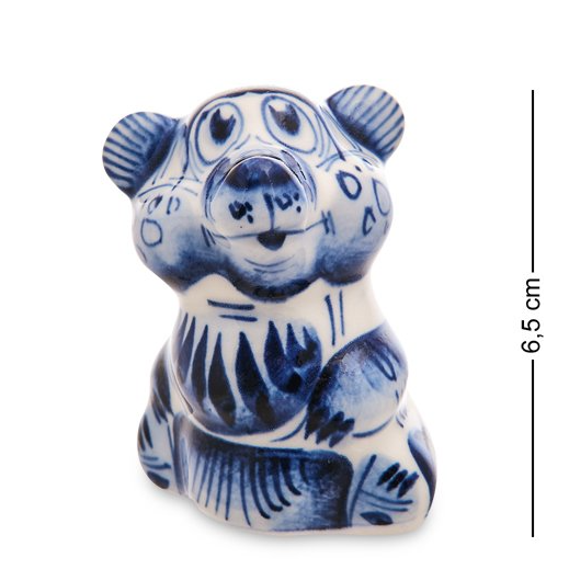 Фигурка Добрый Мишка Голубая гжель ГЛ-705