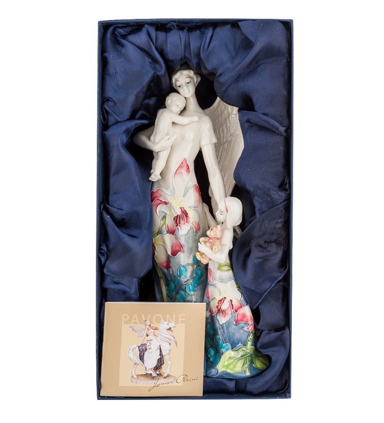 Статуэтка из фарфора Ангел Девушка Ангел и дети Pavone JP-96/ 17, фотография в упаковке