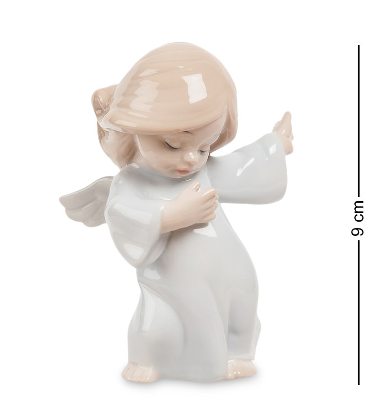 Статуэтка из фарфора Ангелочек в белом платье Pavone JP-20 /4