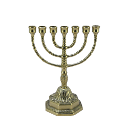 Подсвечник Менора малый из латуни золотой