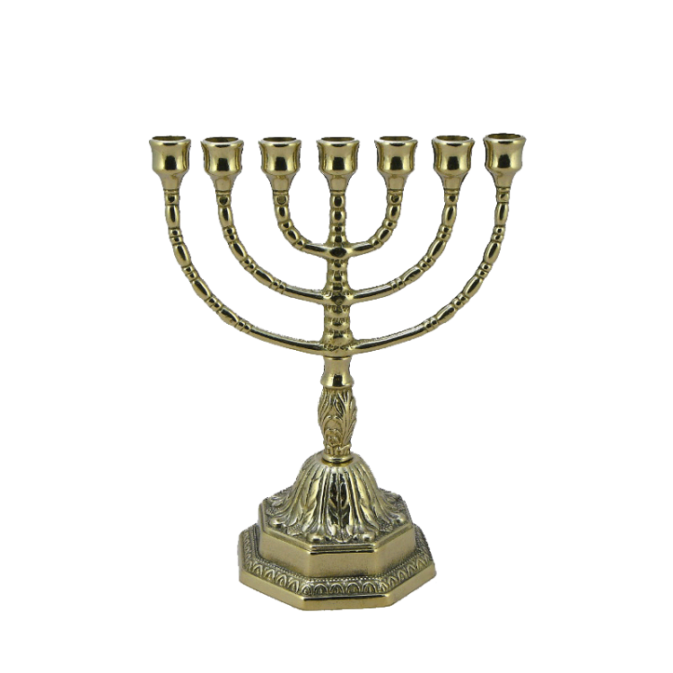 Подсвечник Менора малый из латуни золотой Alberti Livio AL-82-305