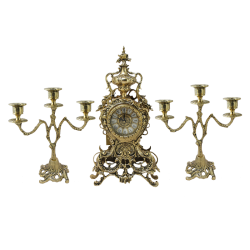 Каминные часы с канделябрами Секуло, золотые