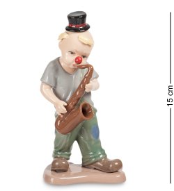 Статуэтка из фарфора Клоун в котелке с саксофоном