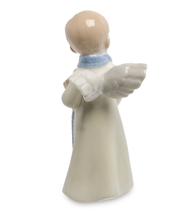 Статуэтка из фарфора Ангел с книгой в шарфе Pavone JP-20/15, фотография со спины