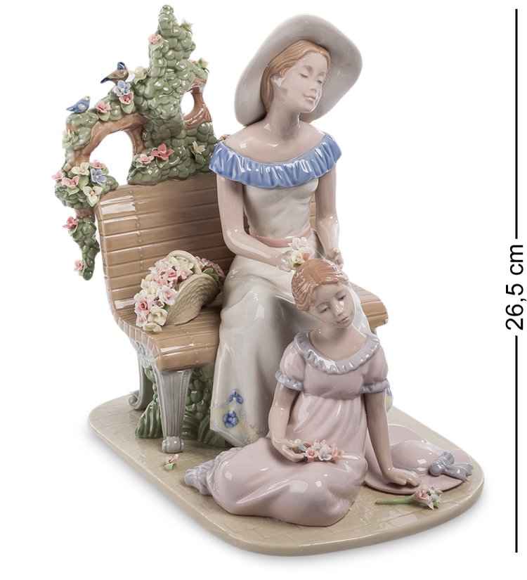 Статуэтка из фарфора Мать с дочерью на лавочке Pavone CMS-20/16