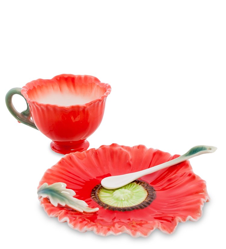 Чайный набор на 2 персоны с чайником Маки Pavone FM-40/ 5, фотография чашки и блюдца