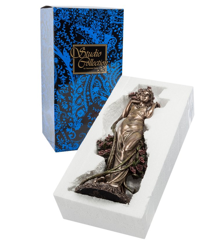 Статуэтка Дама в цветах - Альфонс Муха Veronese WS-622, упаковочный вид