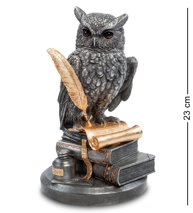 Фигура Мудрая Сова с золотым пером Veronese WS-49