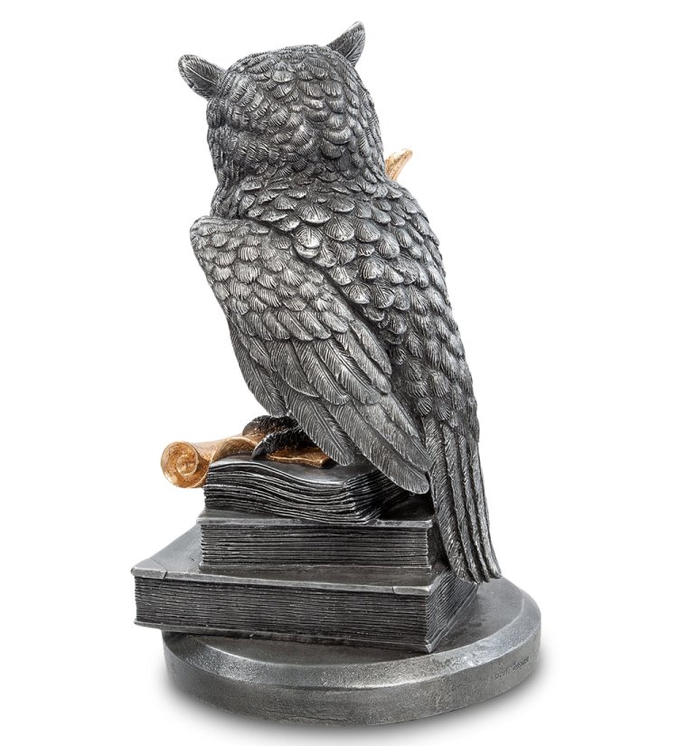 Фигура Мудрая Сова с золотым пером Veronese WS-49, оборотная сторона