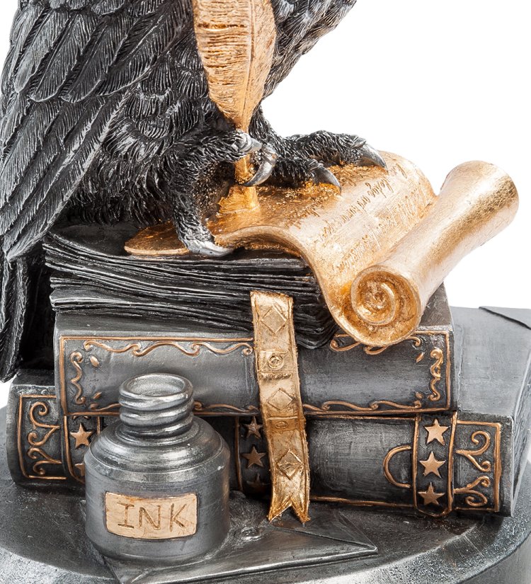 Фигура Мудрая Сова с золотым пером Veronese WS-49, увеличенный вид книг