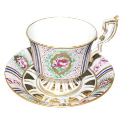 Чайная пара из фарфора Цветы