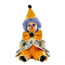 Фигурка из фарфора Печальный клоун в оранжево-розовом