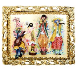 Картина из фарфора Три клоуна