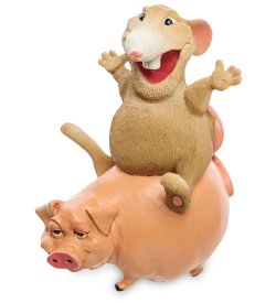 Статуэтка Крыска Новый Год к нам мчится