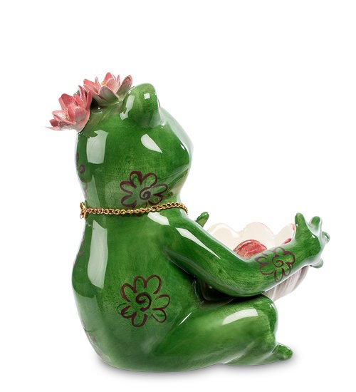 Подсвечник из керамики Лягушка с лотосом Pavone CMS-02/13, оборотная сторона