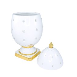 Шкатулка белое Яйцо со Swarovski коллекция Emozioni