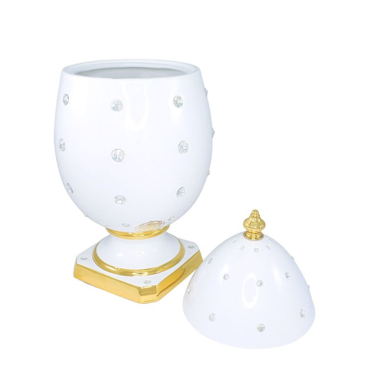 Шкатулка белое Яйцо со Swarovski коллекция Emozioni Migliore De Luxe 26614