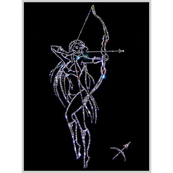 Картина Стрелец девушка c кристаллами Swarovski