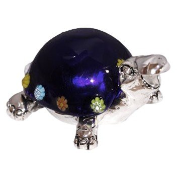 Скульптура Черепашка Синяя со стеклом Мурано Euro Far 0777AM blue