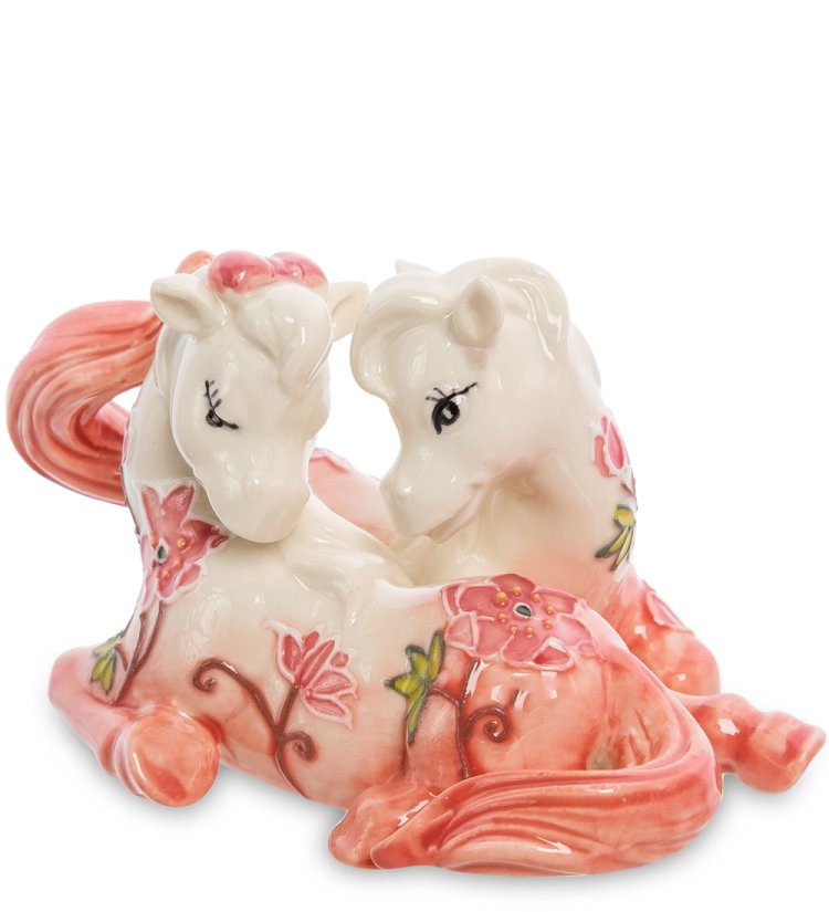 Статуэтка из фарфора Розовые лошадки в цветах Pavone JP-61/41