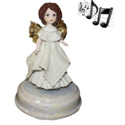 Статуэтка - музыкальная Ангел  с темными волосами