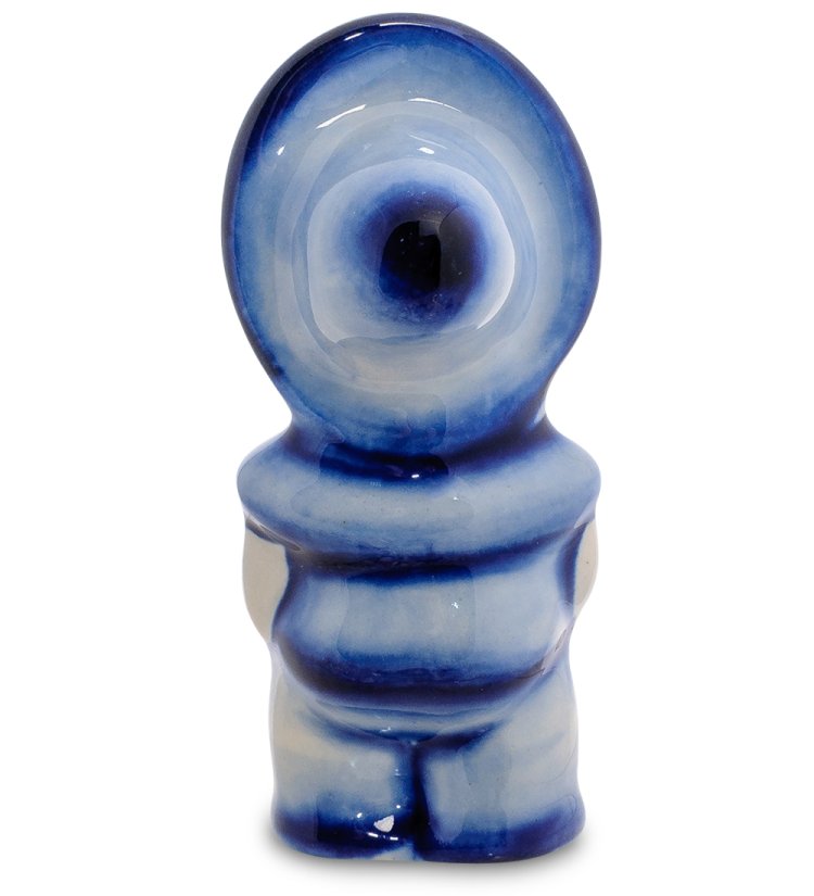 Большая Фигурка Поросенок Фунтик Голубая гжель ГЛ-472, фотография со спины