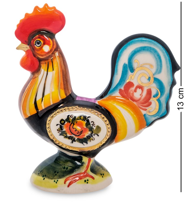 Фигурка Петух золото Цветная гжель ГЛ-641