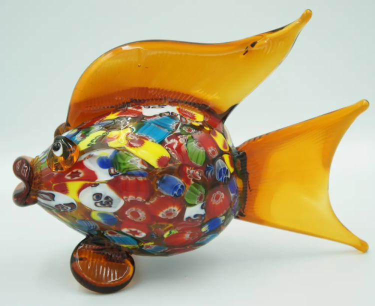 Статуэтка из Муранского стекла Яркая рыбка Mirho 44047, вид профиль