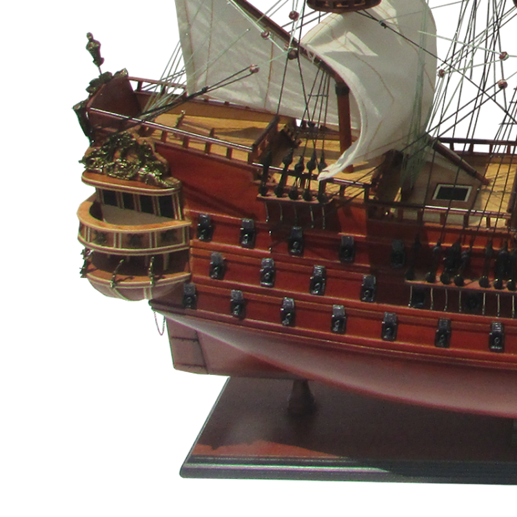 Модель парусного корабля Le Furieux, Франция, 94 см, фотография кормы