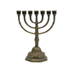 Подсвечник Менора малый из латуни, антик