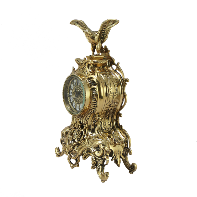 Каминные часы Дон Жуан Гран Агило, золотые Bello De Bronze BP-27099-D, фотография сбоку