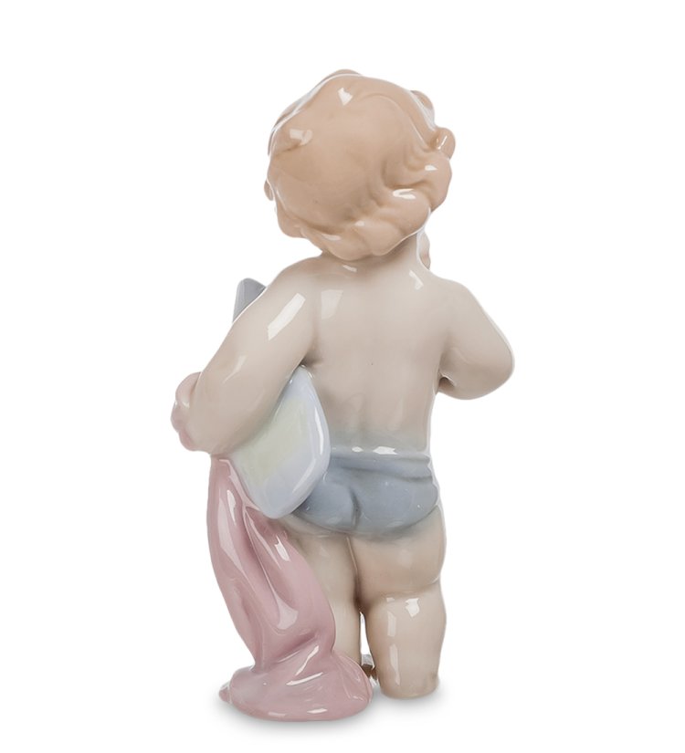 Статуэтка из фарфора Мальчик Юный спасатель Pavone JP-45/11, фотография со спины