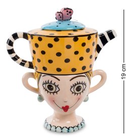 Чайная пара с чайником из керамики Дама