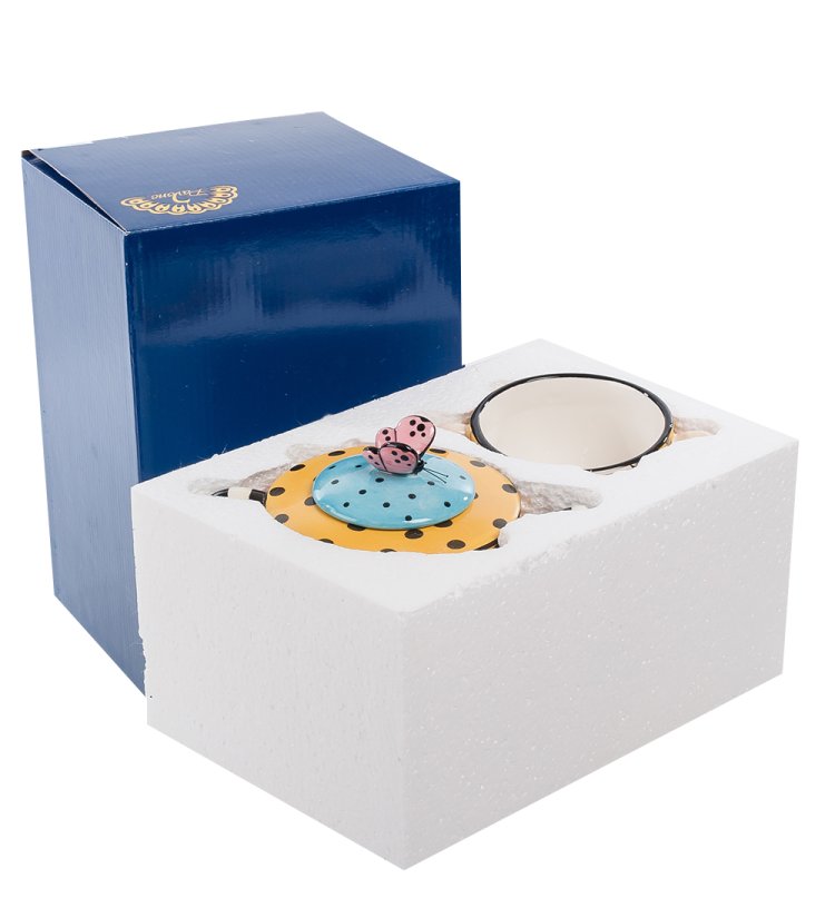 Чайная пара с чайником из керамики Дама Pavone CMS-01/ 4, фотография коробки