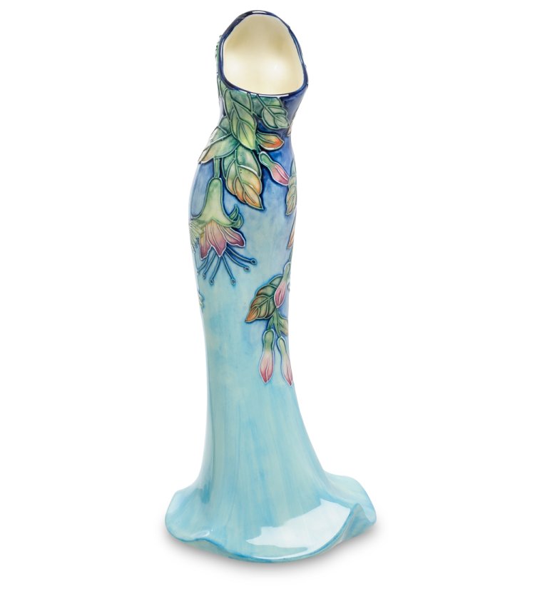 Голубая Ваза для цветов в виде Платья Pavone JP-262/ 2, фотография с обратной стороны