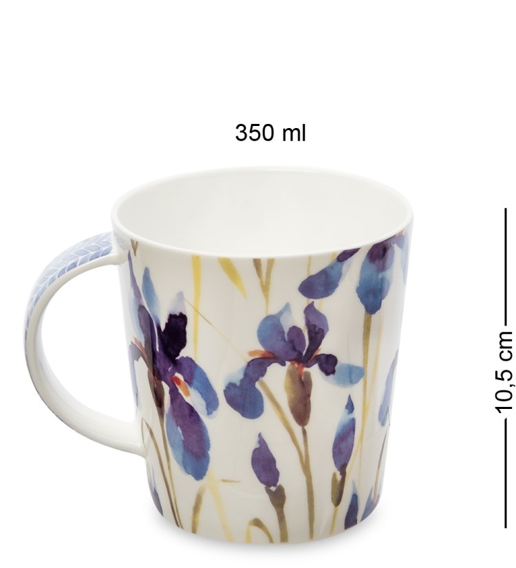 Кружка из фарфора Синие Цветы Pavone JK-309, оборотная сторона