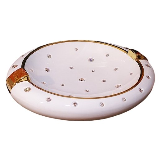 Тарелка со стразами Swarovski, Золотой декор