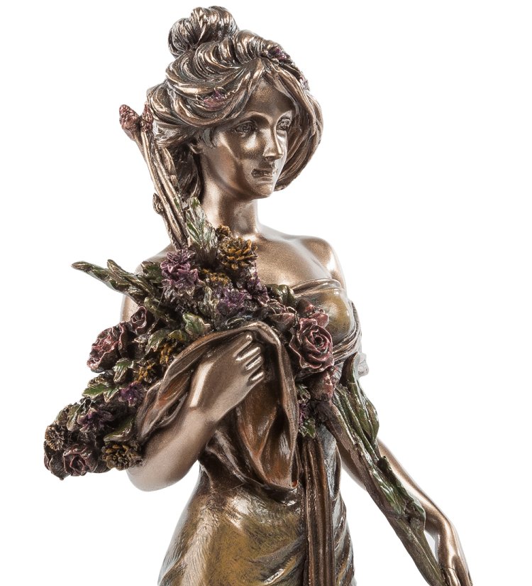 Статуэтка Дама с полевым букетом - Альфонс Муха Veronese WS-623, портретный вид