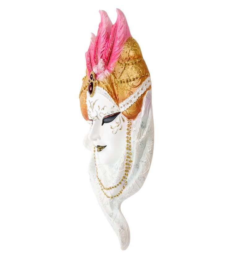 Венецианская маска Жемчуг Veronese WS-342, вид профиль