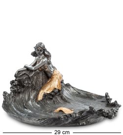 Статуэтка Русалка на скале с золотым хвостом