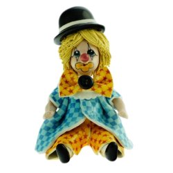 Статуэтка из фарфора Клоун в жёлто-голубом