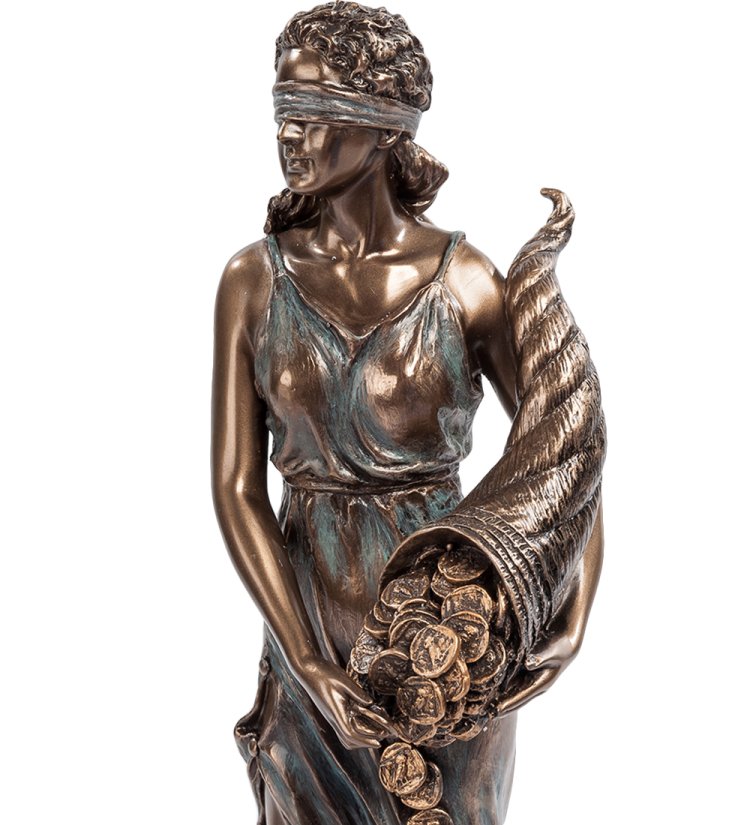 Статуэтка Медная Фортуна - Богиня Удачи Veronese WS-649/ 1, портретный вид