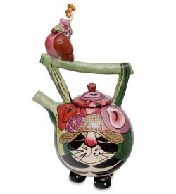 Заварочный чайник  Кот Кланси и птичка