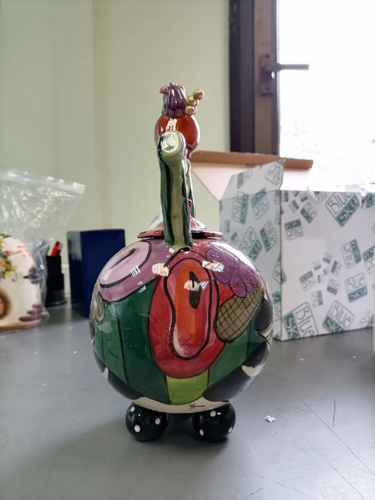 Заварочный чайник  Кот Кланси и птичка, фото со склада вид сзади