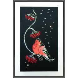Картина Вестники зимы c кристаллами Swarovski