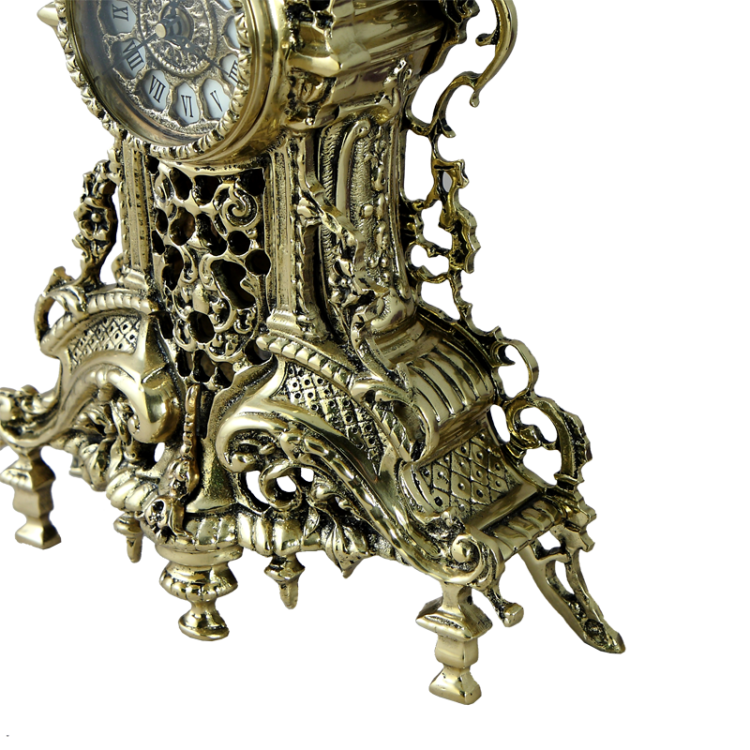 Бронзовые Каминные часы с канделябрами Ажур Bello De Bronze BP-40064, вид снизу часов