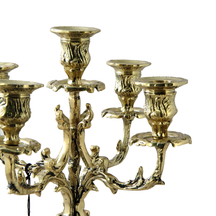 Бронзовые Каминные часы с канделябрами Ажур Bello De Bronze BP-40064, увеличенный вид канделябра