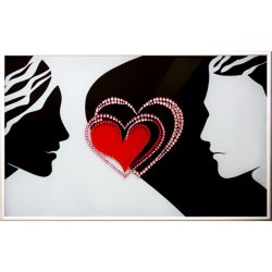 Картина Унисон сердец c кристаллами Swarovski