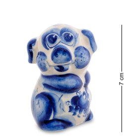 Фигурка маленькая Свинка Голубая гжель