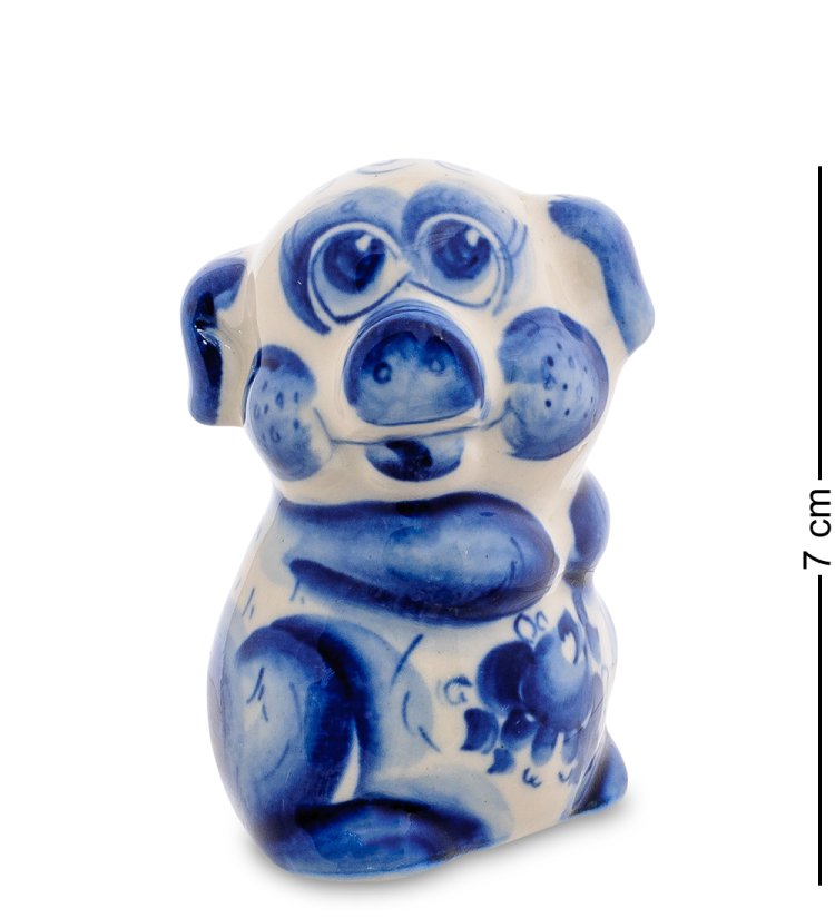 Фигурка маленькая Свинка Голубая гжель ГЛ-476